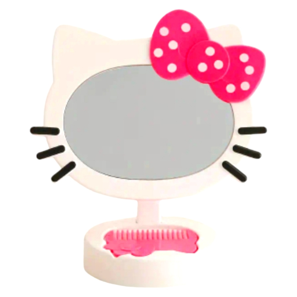 Limited Edition HELLO KITTY Deluxe 360°Swivel Rotating Vanity Mirror With Comb